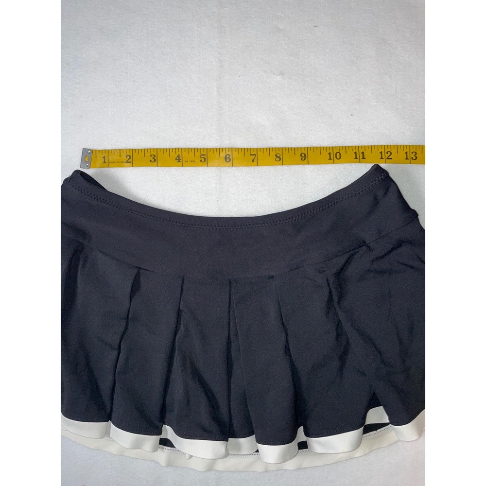 Robin Piccone Black Pleated Swim Skirt White Trim XS 254760 - Picture 3 of 7